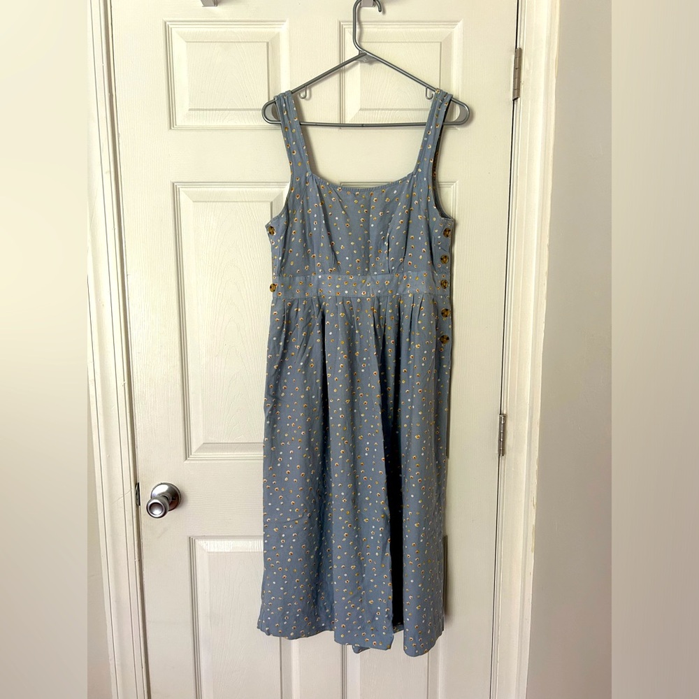 Blue Floral Midi Dress